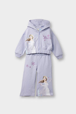 Kız Bebek Frozen 2'li Takım Kapüşonlu Sweatshirt Eşofman Altı