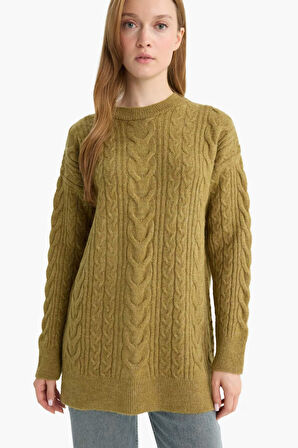 Relax Fit Bisiklet Yaka Triko Tunik