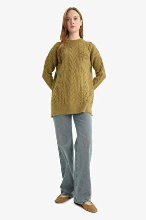 Relax Fit Bisiklet Yaka Triko Tunik