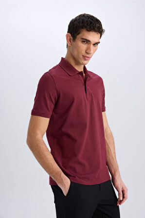 %100 Pamuk Regular Fit Kısa Kollu Basic Düz Pike Kumaş Polo Tişört