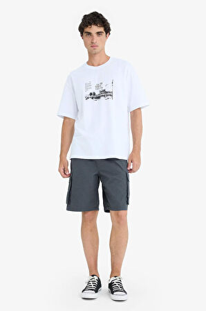 Kargo Fit Gabardin Bermuda Şort