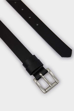 Erkek Dikdörtgen Toka Suni Deri 2'li Klasik Kemer