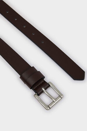 Erkek Dikdörtgen Toka Suni Deri 2'li Klasik Kemer