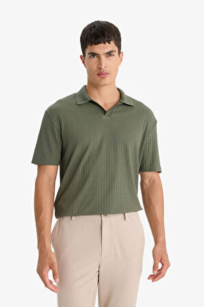 Regular Fit Krinkıl Kısa Kollu Polo Tişört