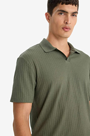 Regular Fit Krinkıl Kısa Kollu Polo Tişört