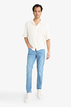 Boxy Fit Polo Yaka Penye Kısa Kollu Gömlek