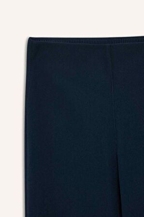 DeFactoFit Flare Fit Toprlayıcı Yüksek Bel İspanyol Paça Standart Boy Ribana Sporcu Pantolon