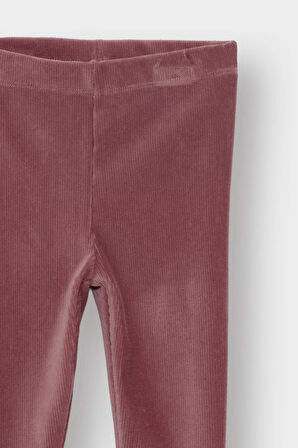 Kız Bebek Düz Paça Fitilli Kadife Tayt