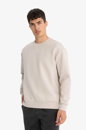 DeFacto Relax Fıt Bisiklet Yaka Sweatshirt E9536AX25AUBG766
