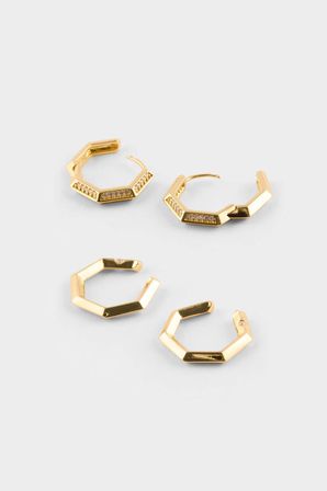 DeFacto Reis X DeFacto 2'li Gold Küpe G4177AXNSGD1