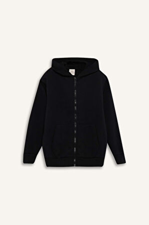 Erkek Çocuk Kapüşonlu Fermuarlı Sweatshirt