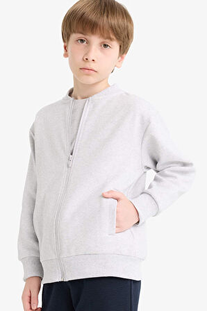 Erkek Çocuk Kolej Yaka Bomber Hırka