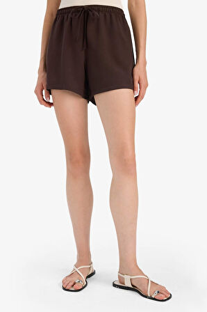 Normal Bel Kısa Paça Keten Karışımlı Şort