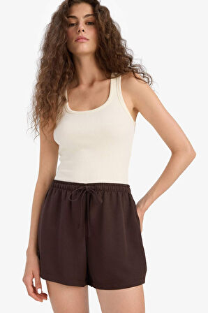 Normal Bel Kısa Paça Keten Karışımlı Şort