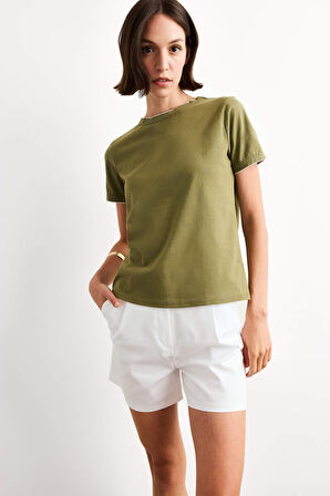 Bisiklet Yaka Kısa Kollu Tişört