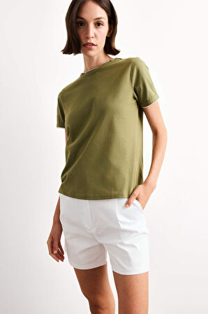 Bisiklet Yaka Kısa Kollu Tişört