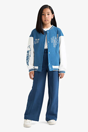 DeFacto Kız Çocuk Kolej Yaka Baskılı Bomber Hırka F1985A825AUBE376