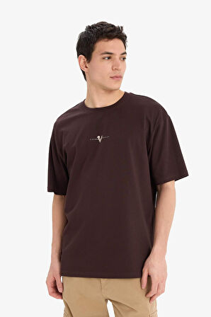 Vikings Valhalla Boxy Fit Bisiklet Yaka Sırt Baskılı Kısa Kollu Tişört