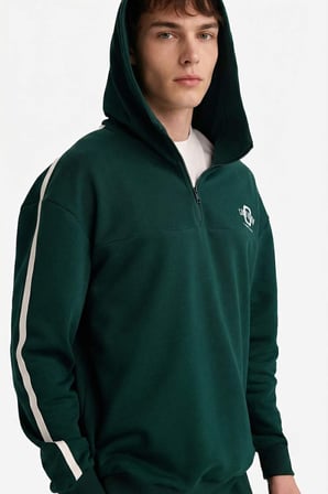 DeFacto Pamuklu Boxy Fit Kapüşonlu Baskılı Sweatshirt F8659AX26SPGN465