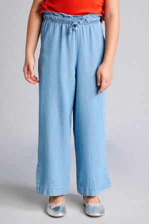 DeFacto Culotte Geniş Paça Açık Mavi Jean Pantolon Kız Çocuk G0252A826SMNM39
