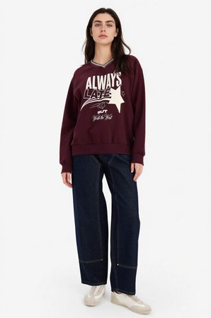 DeFacto Oversıze Baskılı Sweatshirt G9598AX26SPBR171