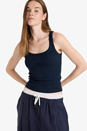 Fitted U Yaka Fitilli Kaşkorse Atlet