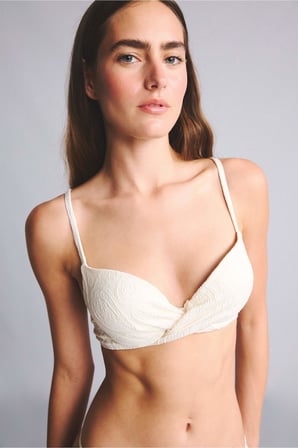 DeFacto Regular Fıt Desenli Ekru Bikini Üstü E1539AX26SMWT16