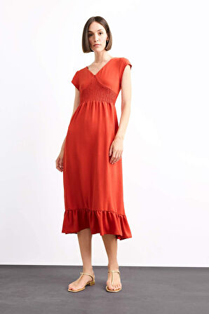 Fitted Kısa Kollu Elbise