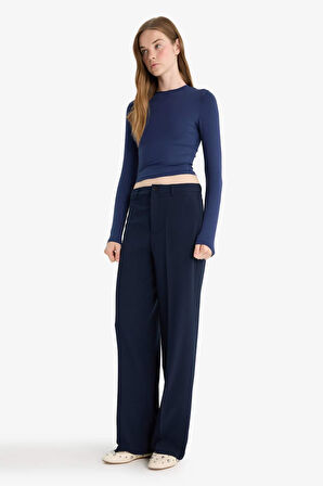 Straight Fit Fleto Cepli Normal Bel Standart Boy Pantolon