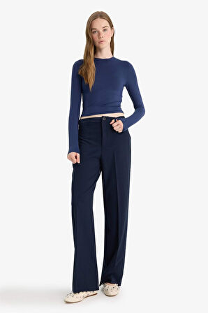 Straight Fit Fleto Cepli Normal Bel Standart Boy Pantolon