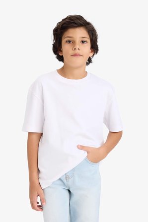 DeFacto %100 Pamuk Oversize Kalın Kumaş Tişört Erkek Çocuk G6486A826SMWT34