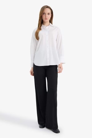 DeFacto Relax Fıt Poplin Gömlek Tunik E7977AX26SPWT32