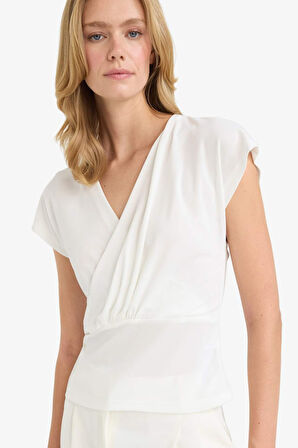 Regular Fit Wrap Yaka Bluz