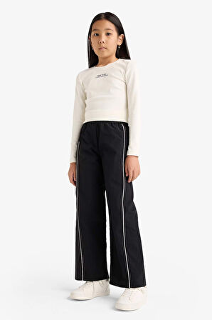 Kız Çocuk Wide Leg Esnek Bantlı Paça Paraşüt Pantolon