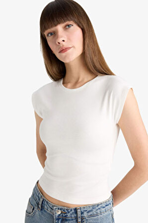 Slim Fit Dar Kesim Bisiklet Yaka Basic Düz Modal Kısa Kollu Tişört