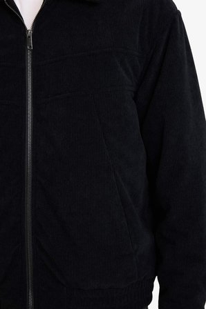 DeFacto Oversize Fermuarlı Kadife Mont E9186AX25AUBK27