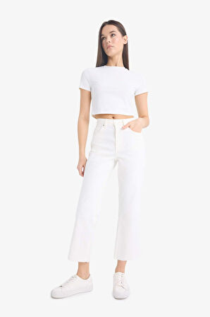 Coool Crop Flare Fit Normal Bel Gabardin Pantolon