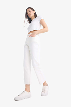 Coool Crop Flare Fit Normal Bel Gabardin Pantolon