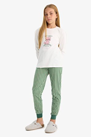 Kız Çocuk Regular Fit 2'li Pijama Takımı