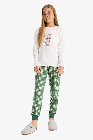 Kız Çocuk Regular Fit 2'li Pijama Takımı