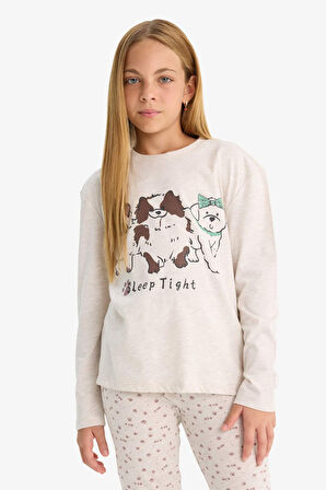 Kız Çocuk Regular Fit 2'li Pijama Takımı