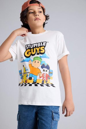 DeFacto %100 Pamuk Stumble Guys Tişört Erkek Çocuk H0227A826SMER105