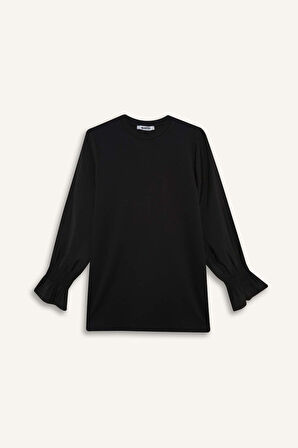 Regular Fit Bisiklet Yaka Uzun Kollu Tunik