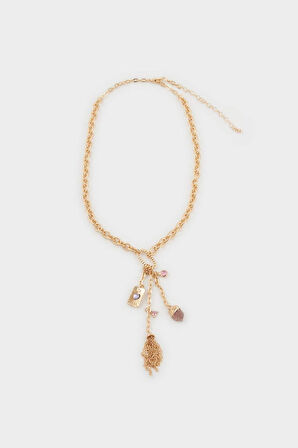 Kadın Sallantılı Gold Kolye