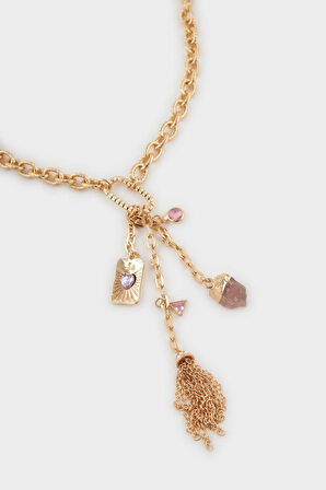 Kadın Sallantılı Gold Kolye