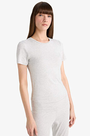 Bedene Oturan Kısa Kollu Tişört-Fall in Love Loungewear