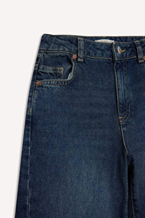Kız Çocuk Balloon Fit Geniş Paça Jean Pantolon