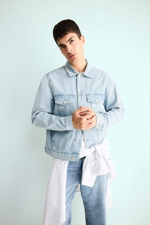DeFacto Regular Fit Düğmeli Denim Ceket F4741AX25AUNM39