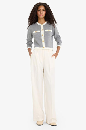 Regular Fit Bisiklet Yaka Triko Hırka