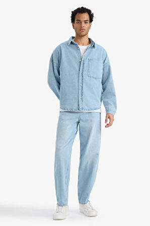 Relax Fit Düz Paça Jean Pantolon